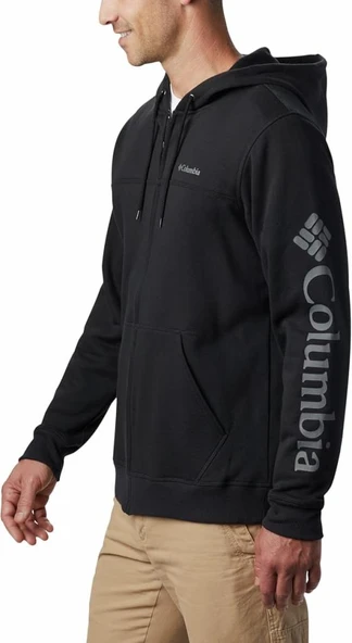 Columbia Logo Fermuarlı Erkek Sweatshirt - Resim 3