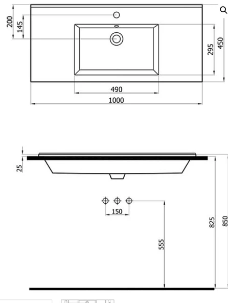 SILVER SLİM LAVABO 100 CM 1.KALİTE - Resim 2