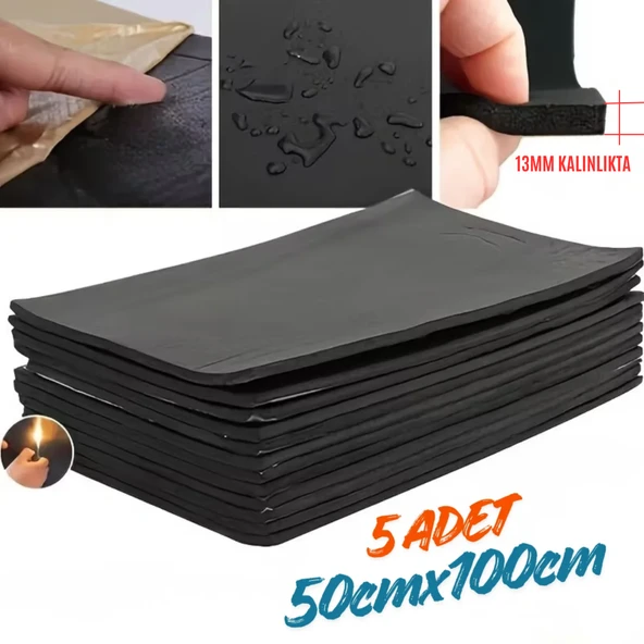 Ticari Araç Karavan Panelvan Oto Ses Yalıtım Malzemesi 13mm Kalınlıkta 50cmx100cm (5Adet) ürün görseli 1