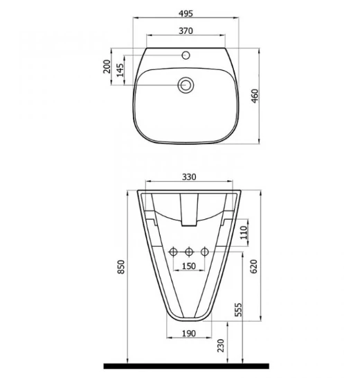 MODERN MONOBLOK LAVABO KIRMIZI - Resim 2