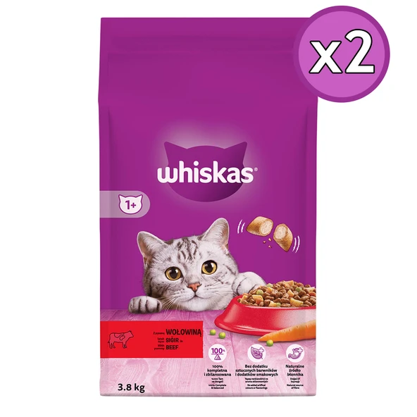 Whiskas Sığır Etli Biftekli Yetişkin Kedi Maması 3.8 Kg 2 Adet ürün görseli 1