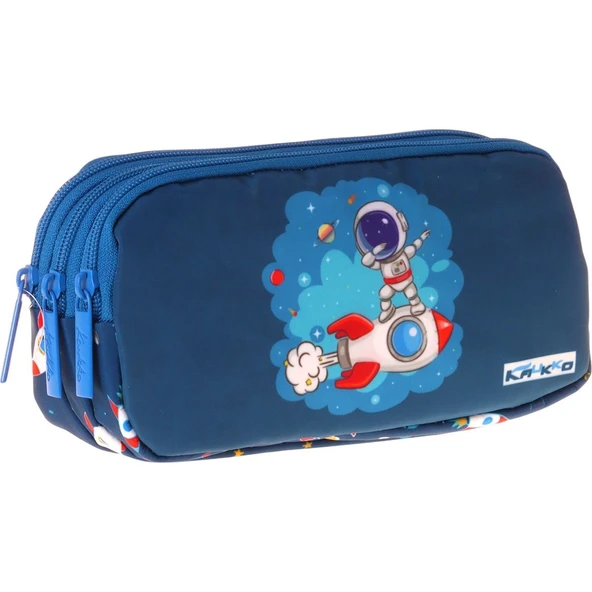 Kaukko Kids Astronot Baskılı Lacivert Erkek Çocuk Okul Kalemliği Kalem Çantası - L5366 ürün görseli 1
