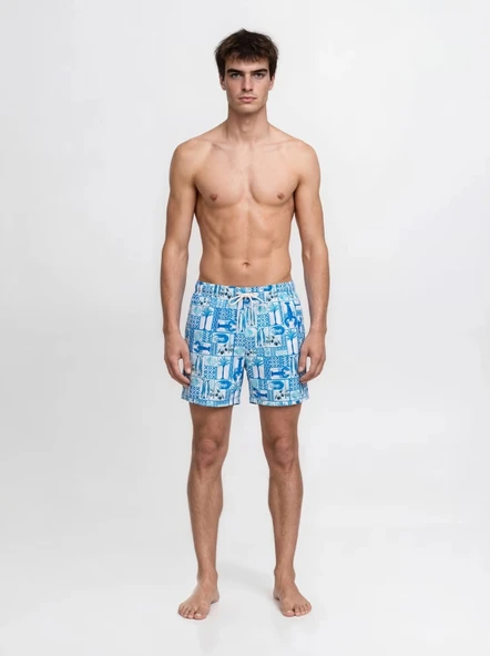 Jack&Jones 12291426 Erkek Deniz Sort - Mavi Desenli ürün görseli 1
