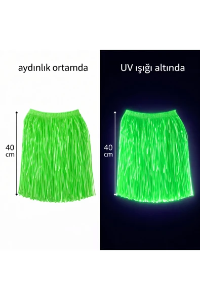 Neon Hawaii Parti Eteği 40 cm Yeşil ürün görseli 1