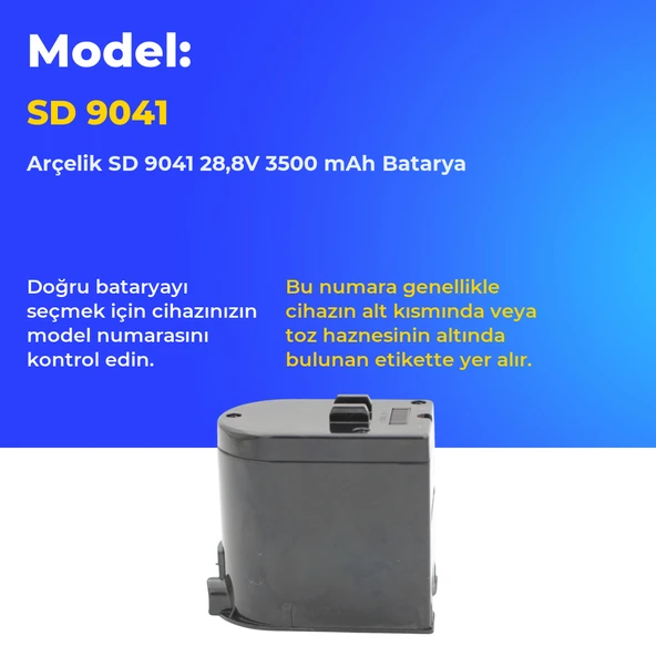 Arçelik SD 9041 28,8V 3500 mAh Batarya - Resim 2