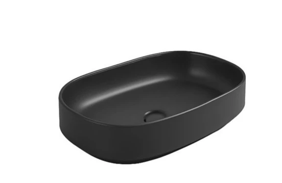 Newarc Colt Tezgah Üstü Lavabo Mat Siyah 55X35X15,5 Cm ürün görseli 1