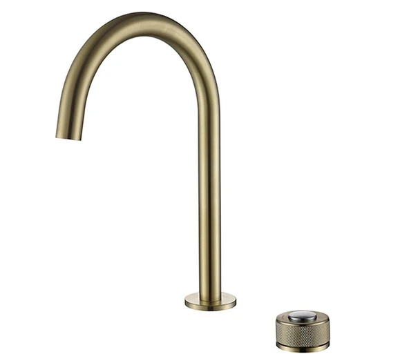 Newarc Step 900528 2 Delikli Mat Altın Çanak Lavabo Bataryası ürün görseli 1