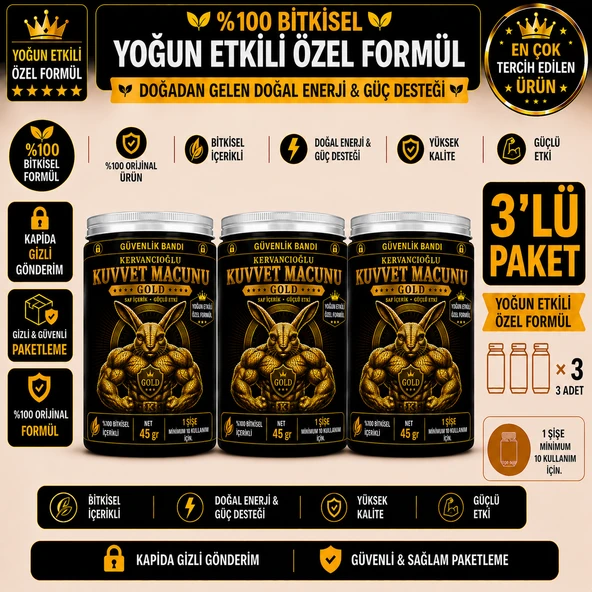 Kuvvet Macunu Bitkisel Atom Güç Enerji ve Performans Desteği (45gr x 3Şişe) ürün görseli 1