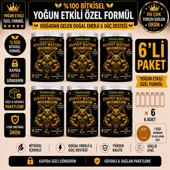 Kuvvet Macunu Bitkisel Atom Güç Enerji ve Performans Desteği (45gr x 6Şişe) ürün görseli 1