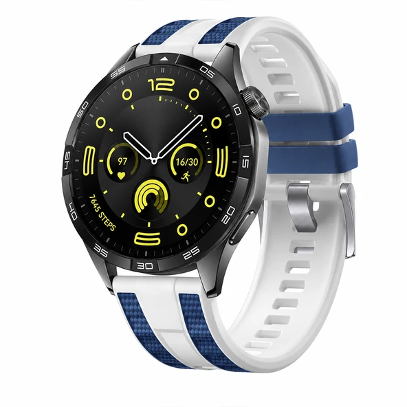 Huawei Watch GT 4 46mm Uyumlu 22mm Outdoor Tasarım Spor Silikon Kordon  Mavi ürün görseli 1