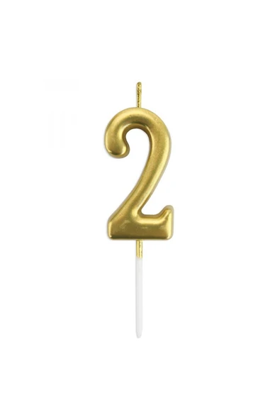 2 Rakam Mum Gold Renk - Resim 2