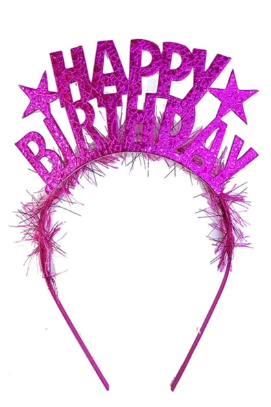 Tüylü Simli Happy Birthday Taç ürün görseli 1