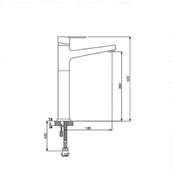 Newarc Premium Çanak Lavabo Bataryası - Resim 2