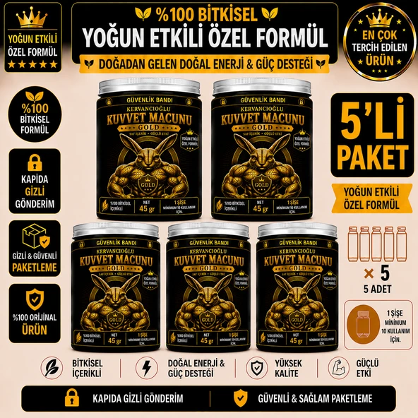 Kuvvet Macunu Bitkisel Atom Güç Enerji ve Performans Desteği (45gr x 5Şişe) ürün görseli 1