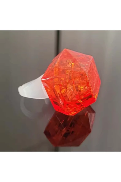 Kristal Tasarımlı Led Glow Işıklı 3 Modlu Kırmızı Yüzük 3.5 x 5 cm ürün görseli 1