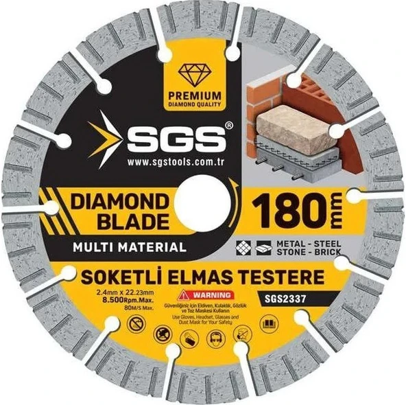 SGS2337 180MM Soketli Elmas Testere Multi Material ürün görseli 1