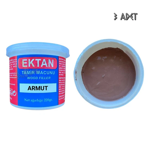 Ektan Masif ve Ahşap Tamir Macunu ARMUT 220 gr. - 3 Adet ürün görseli 1