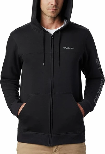 Columbia Logo Fermuarlı Erkek Sweatshirt - Resim 4