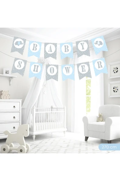 Baby Shower Harf Afiş - Mavi ürün görseli 1