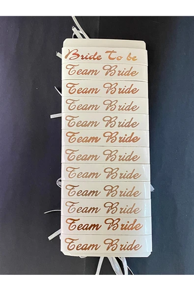 Bride To Be -Team Bride Bekarlığa Veda Nedime Bilekliği 10 Adet Beyaz - Rose ürün görseli 1