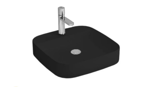 Newarc Loft Tezgah Üstü Batarya Delikli Lavabo Parlak SiyaH ürün görseli 1