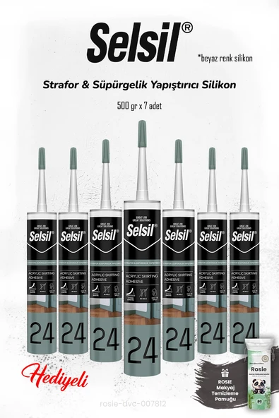 Selsil 7'li 300 ml Strafor & Süpürgelik Yapıştırıcı Silikon ve ROSIE ürün görseli 1