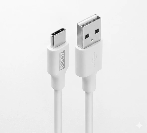 Lorentz Type-C To USB 1 Metre Hızlı Şarj Kablosu LR01 ürün görseli 1