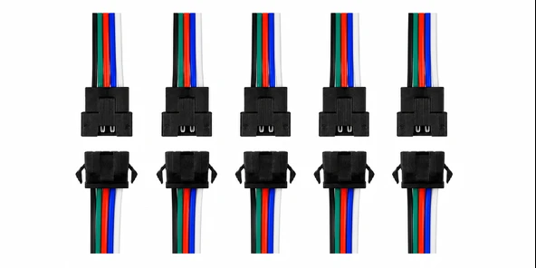 5 Pin Kilitli Konnektörlü Kablo Takımı Erkek Dişi RGB RGBW LED Şerit Bağlantı Kablosu 5 Pin LED Soket Konnektör ürün görseli 1