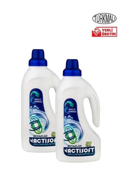actisoft Sıvı Çamaşır Deterjanı Beyazlar Için 1500 ml X 2 Adet ürün görseli 1