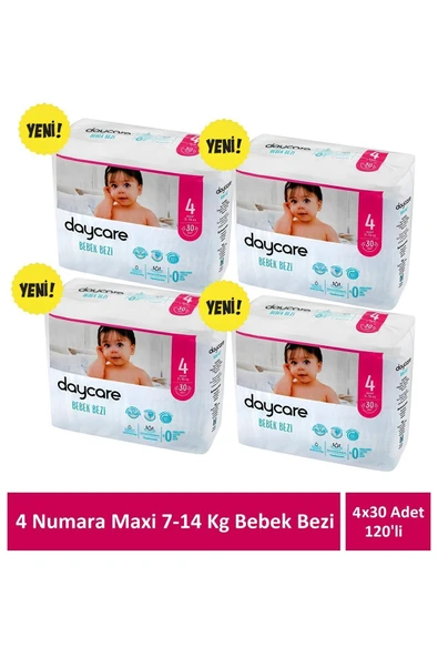 Daycare Maxi 4 numara 7-14 kg bebek bezi 4x30 120 Adet ürün görseli 1