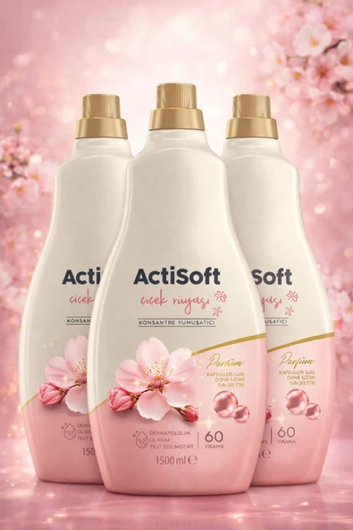 actisoft Çiçek Rüyası Konsantre Yumuşatıcı 1500 ml x 3 Adet ürün görseli 1