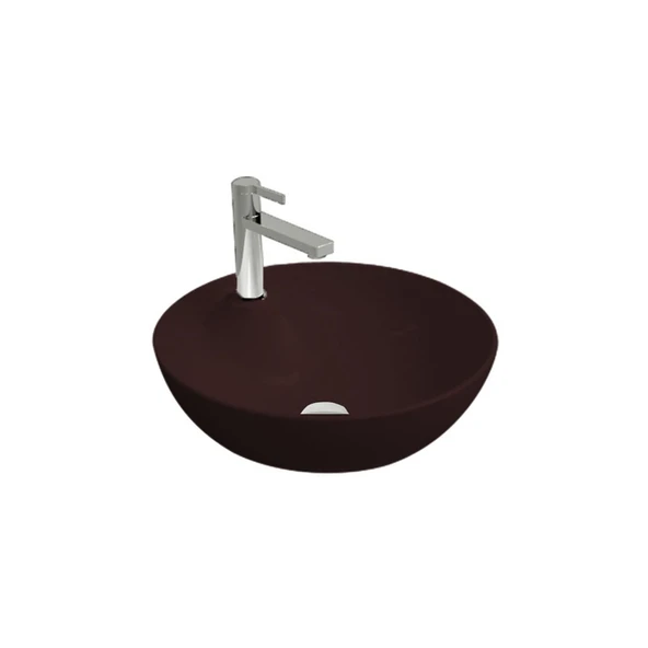 Newarc Newart Tezgah Üstü Batarya Delikli Lavabo Parlak Siyah 42,5X15,5Cm ürün görseli 1