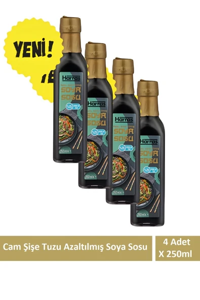 Harras Tuzu Azaltılmış Soya Sosu Cam Şişe 250ml X 4 Adet ürün görseli 1