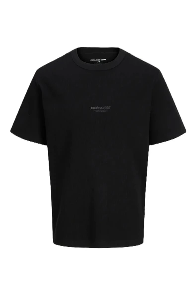 Jack&Jones 12289941 0 Yaka Erkek Tshirt - Siyah ürün görseli 1
