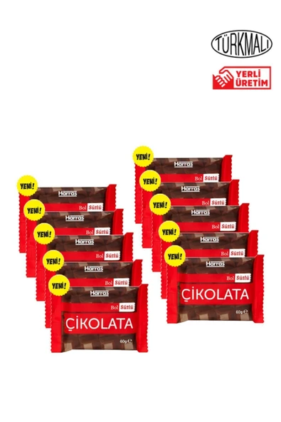 Harras Bol Sütlü Çikolata 60gr x 10 Paket ürün görseli 1