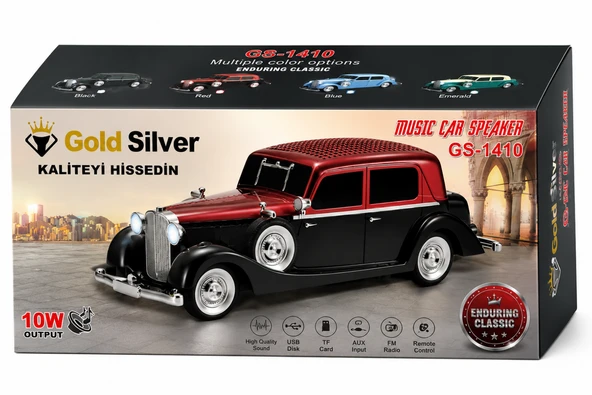 Gold Silver GS-1410 Nostaljik Klasik Araba Tasarımlı Bluetooth Hoparlör ürün görseli 1