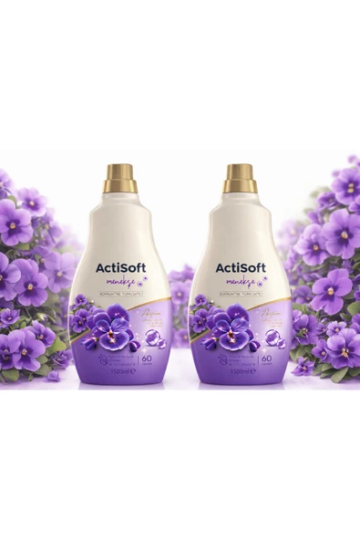 actisoft Menekşe Konsantre Çamaşır Yumuşatıcısı 1500 ml x 2 Adet – 120 Yıkama ürün görseli 1