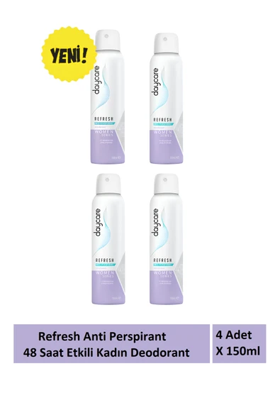 Daycare Refresh Anti perspirant kadın deodorant 48 saat etkili 4 Adet X 150 ml ürün görseli 1