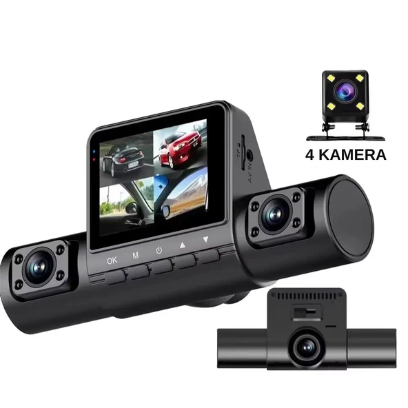 SChitec 2 İnç Ekranlı 4 Kameralı Araç İçi Kamera (Ön + Arka + Sağ + Sol) | Full HD | G-Sensörlü ürün görseli 1