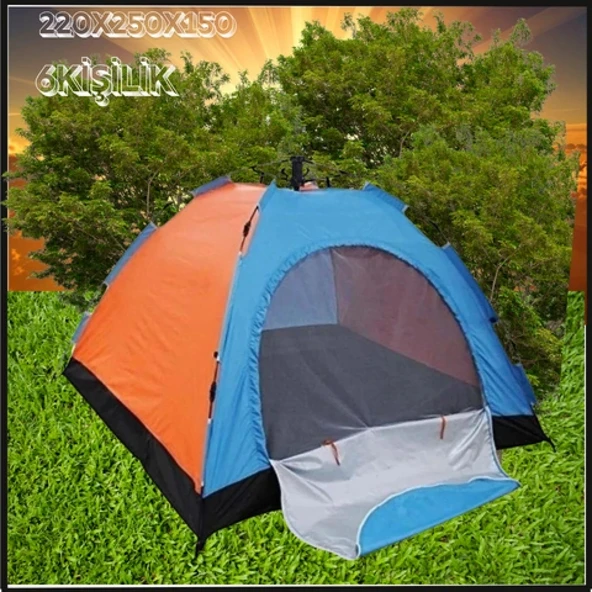 Uyguna-Yakala 6 Kişilik (220x250x150)cm Kurulumlu Kamp Çadırı-670068 ürün görseli 1