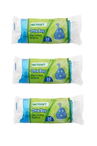 actisoft Orta Boy Çöp Torbası (3 Adet) 30'lu ürün görseli 1