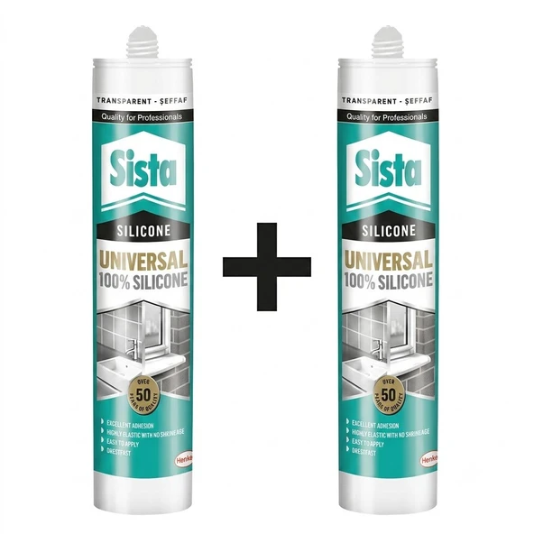 sista üniversal şeffaf silikon 280 ml 2 ADET ürün görseli 1