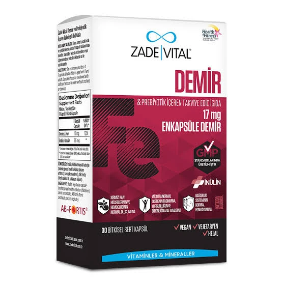 Zade Vital Iron Fe 30 Kapsül ürün görseli 1