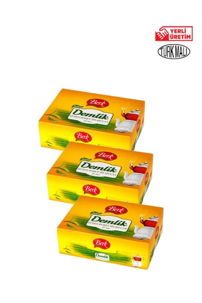 Berk Siyah Çay Demlik Poşet Çay 48'li x 3 Paket ürün görseli 1