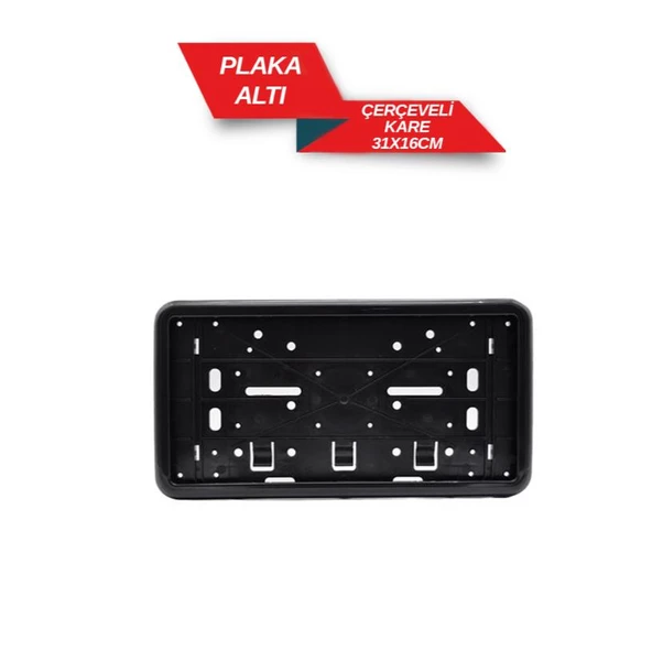 Plaka Altı Kare 32X17 Çerçeveli Siyah Plakalık ürün görseli 1