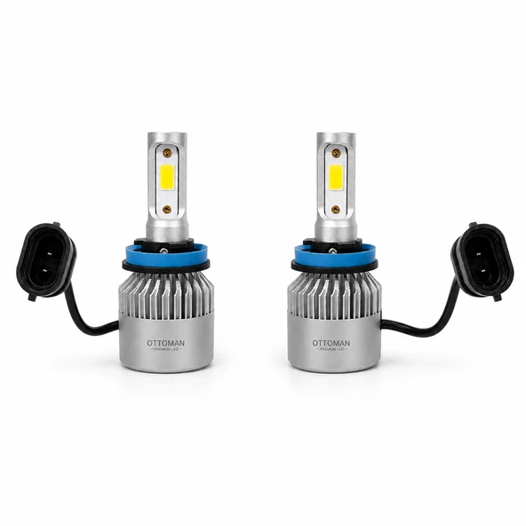 Mega Oto Market Slim Led Fanlı Xenon Far Lambası Mercedes Benz Beyaz Renk H3 Soket ile Uyumlu ürün görseli 1