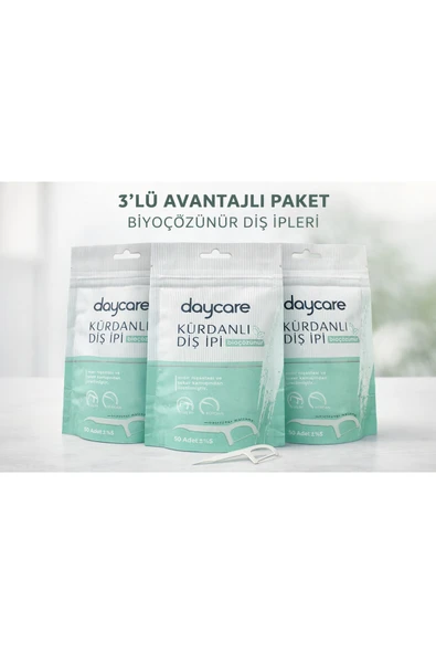 Daycare Kürdanlı Diş İpi 50'li x 3 Adet ürün görseli 1
