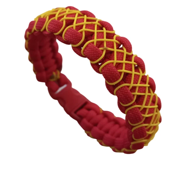 By Paracord Bileklik Erkek Kırmızı Sarı 2 ürün görseli 1