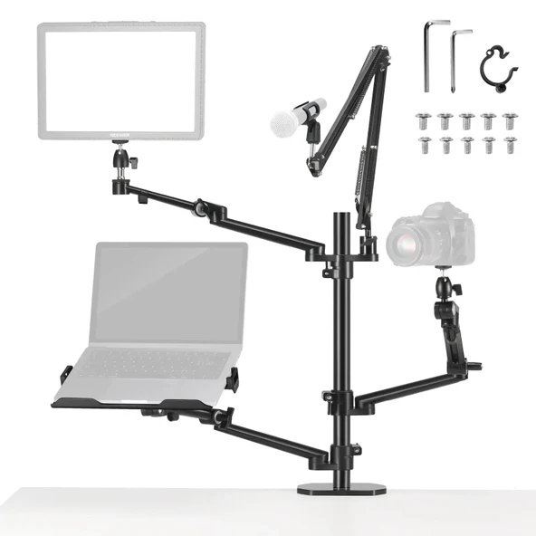 Neewer DS007 Dört Kollu Masaüstü Yayıncı Standı ürün görseli 1