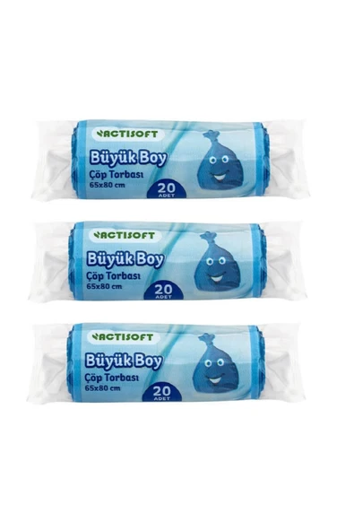 actisoft Büyük Boy Çöp Torbası (3 Adet) 20'li ürün görseli 1